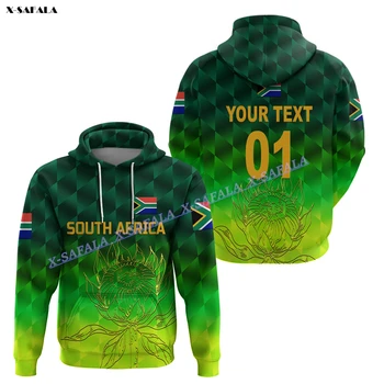 Пользовательское название Южная Африка Proteas Cricket Толстовка с 3D принтом Мужской Пуловер Спортивный Костюм Верхняя одежда Джемпер Толстовка Повседневная