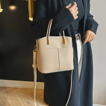 Популярная в этом году Нишевая дизайнерская индивидуальность в стиле Ретро, новая сумка-корзина большой емкости на одно плечо