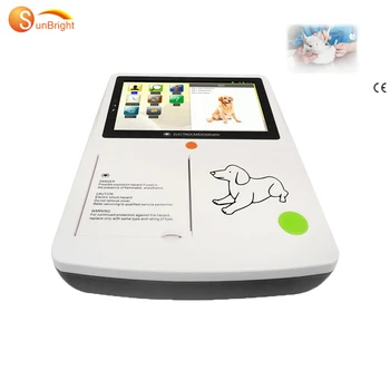 Портативный 3-канальный аппарат для ЭКГ, ветеринарный электрокардиограф на 12 отведений для ветеринарной клиники для домашних животных