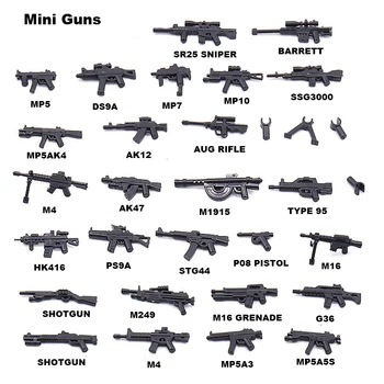 Предназначен для военных минифигурок армейских пушек Деталей оружия сборочных блоков MOC Bricks аксессуаров военных игрушек WW2