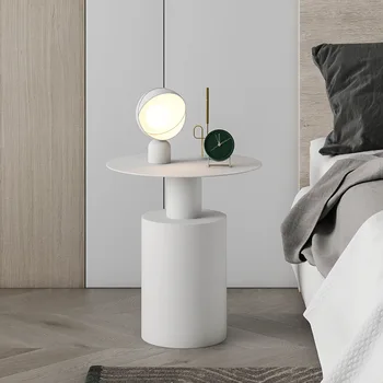 Прикроватный столик в современной минималистичной спальне, Круглый Креативный журнальный столик Table De Bistro Bed Set Furniture XF8GM