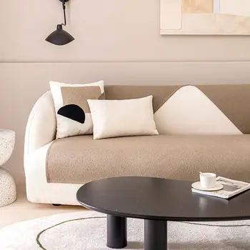 Простота кремового цвета, Четырехсезонный универсальный чехол для дивана с противоскользящей изысканной окантовкой, чехол для дивана, украшающий гостиничную мебель, Полотенце для дивана