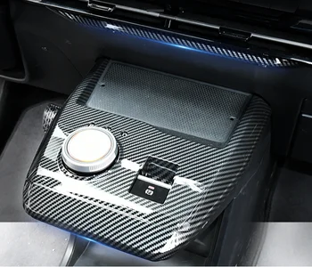 Протектор панели привода с рисунком из углеродного волокна, ABS-крышка для электромобилей MG4, автомобильные аксессуары для электромобилей, наклейки для оформления интерьера авто