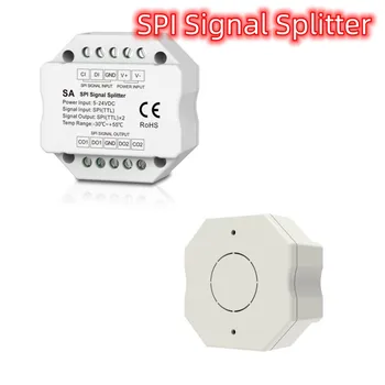 Разветвитель сигнала SA SPI, Двухпозиционный Светодиодный Усилитель DC5-24V, 2 Группы Выходных сигналов SPI (TTL), Используемых Для светодиодных лент RGB или RGBW