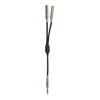 Разветвитель стереоразъема 6,35 мм 1/4 дюйма, кабель-адаптер, штекер для двойных розеток 6,35 мм