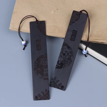 Ретро-закладки в китайском стиле, эбонитовое сандаловое дерево, высококачественные канцелярские закладки с изысканной резьбой