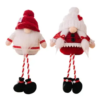 Рождественские гномы, Плюшевые сидящие Длинноногие Шведские фигурки ручной работы, кукла в шляпе с сердечком-любовью, подарок для украшения дома