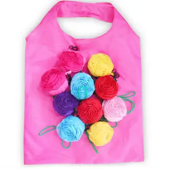 Роза Складная Хозяйственная сумка 3D Цветок Складная Многоразовая Экологичная сумка через плечо Складной чехол Сумки для хранения LX8333