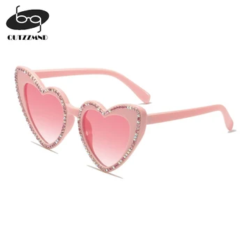 Роскошные солнцезащитные очки Diamond Heart для женщин, сексуальные солнцезащитные очки в форме сердца, блестящие солнцезащитные очки, женские крутые очки в стиле ретро хип-хоп