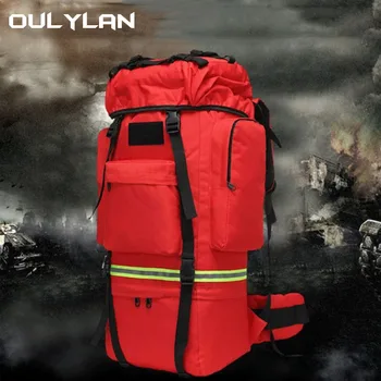 Рюкзак большой емкости 65 л, мужская красная сумка для альпинизма, Походный рюкзак, водонепроницаемые светоотражающие дизайнерские сумки