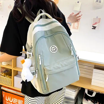 Рюкзак через плечо унисекс, Повседневный однотонный походный рюкзак, спортивная школьная сумка на открытом воздухе, рюкзак для ноутбука большой емкости 2023