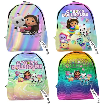 Рюкзаки Gabby's Dollhouse Gabby's Cat Детские трендовые школьные сумки, рюкзак для девочек-подростков, Модный повседневный рюкзак для мальчиков