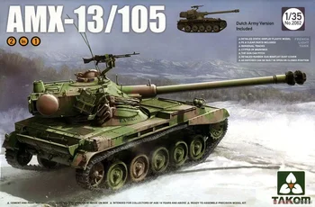 Сборная модель TAKOM 2062 в масштабе 1/35 AMX-13/105 2в1 Комплект для сборки модели легкого танка DIY Toys