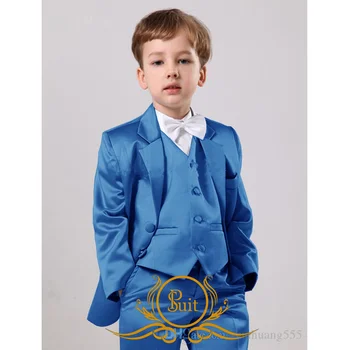 Свадебный костюм для мальчиков, официальный детский блейзер, детский смокинг для вечеринки, куртка, брюки, комплект из 3 предметов