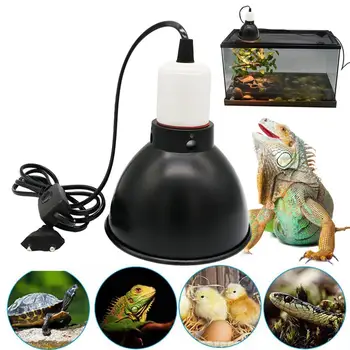 Светильник для обогрева рептилий, термостойкий Универсальный Простой в установке Светильник для рептилий с глубоким куполом, с кабелем питания