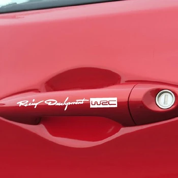 Светоотражающие Наклейки на Дверную Ручку с Логотипом WRC для Стайлинга автомобилей Peugeot 206 207 208 301 307 308 407 2008 3008 4008