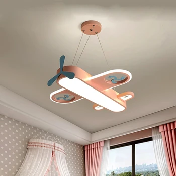 Скандинавская детская лампа для украшения интерьера самолета LED для спальни, столовой, гостиной, затемняющая люстру светильник потолочный