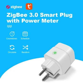 Смарт-Вилка Gledopto ZigBee 3.0 с Измерителем Мощности App Control Настройка Таймера Tuya Smart Life ВКЛ ВЫКЛ Розетка EU Power Data Relay