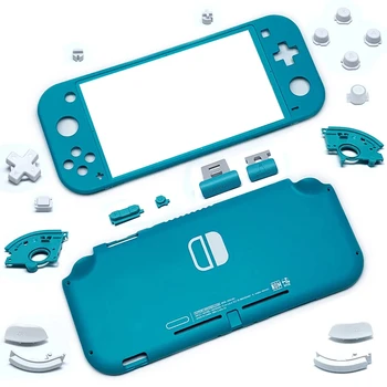 Сменный пластиковый корпус и кнопки для консоли Nintendo Switch Lite, передняя и задняя крышка лицевой панели - бирюзовый