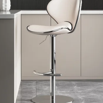 Современные вращающиеся стулья с высокой минималистичной спинкой, Удобное кресло Nordic с регулируемой спинкой, Роскошная мебель для баров