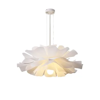 Современный белый акриловый абажур в виде цветка, Подвесная люстра для спальни, гостиной, обеденного стола, светодиодное освещение, Подвесной декор для дома Lustre