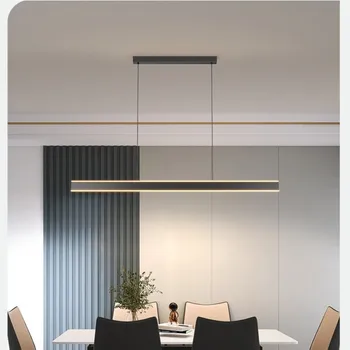 Современный минимализм, светодиодные подвесные светильники для гостиной, столовой, кухни, столов для еды, Черная Люстра, светильник для домашнего декора