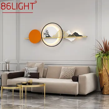 Современный Светодиодный настенный светильник с изображением 86LIGHT, Креативный Прямоугольный пейзаж холма, Бра, декор для дома, гостиной, спальни