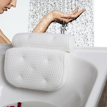 Спа-нескользящая подушка для ванны Мягкая спа-подушка для ванны, подголовник для ванны, подушка с присосками для шеи и спины, принадлежности для ванной комнаты