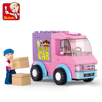 Строительный блок Sluban Girl Dream Friends Delivery Van 102 шт. Развивающие кубики для мальчиков-игрушек Без розничной коробки