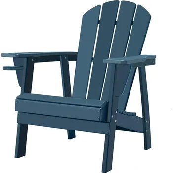 Стулья Restcozi Adirondack, всепогодное кресло Adirondack из полиэтилена высокой плотности, Кресло для костра (классическое, темно-синий)