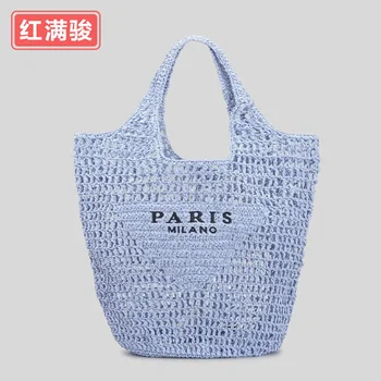 Та же сумка ручной работы, вязаная сумка, популярная открытая сумка большой емкости, универсальная сетчатая сумка, женская сумка