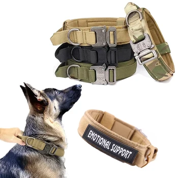Тактический Ошейник для полицейской Собаки, Военный Регулируемый Съемный Нейлон, Немецкая Овчарка Для средних И Крупных Животных, Аксессуары для домашних Животных