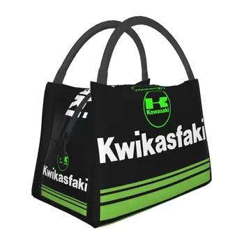 Термоизолированные сумки для ланча с логотипом мотоцикла Kawasaki, женские Сменные контейнеры для ланча, коробка для хранения еды в кемпинге и путешествиях