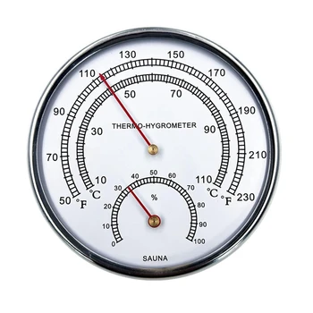Термометр для сауны Термометр по Фаренгейту с внутренним циферблатом Гигротермограф Инструмент для измерения температуры