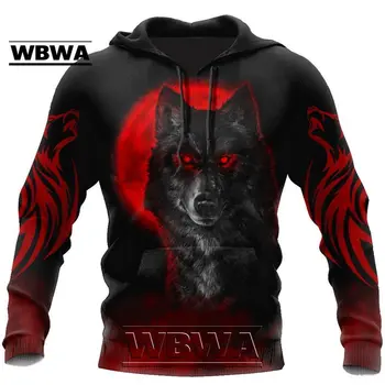 Толстовки с 3D-принтом Wolf, крутой пуловер унисекс, толстовка с изображением животных, мужская уличная одежда