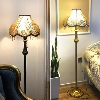 Торшер для гостиной в европейском стиле, Мягкий Роскошный ретро-диван рядом с американским французским освещением в вертикальном стиле