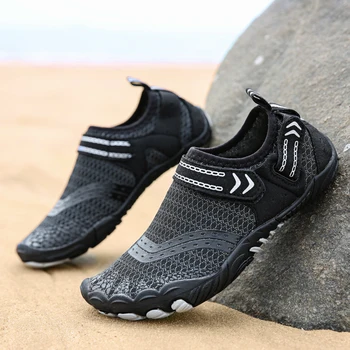Удобная детская быстросохнущая пляжная обувь для плавания босиком, дышащая нескользящая водная обувь для плавания вверх по течению, уличная морская водная обувь