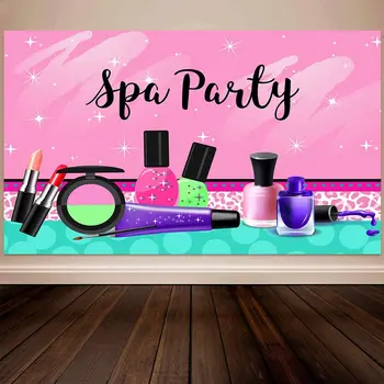 Фон для вечеринки в спа-салоне Sparkle, красочный макияж, летние каникулы принцессы для девочек-подростков, 1-й Сладкий 16-й день рождения, вечеринка в честь дня рождения ребенка