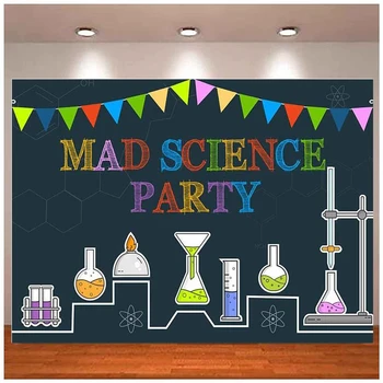 Фон для фотосъемки, декор научной вечеринки, Физические и химические эксперименты, Веселая тема для вечеринки, Фон для дня рождения, баннер