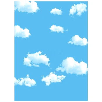 Фон для фотосъемки с голубым небом и белыми облаками размером 3x5 футов, фон для экрана, студийный реквизит