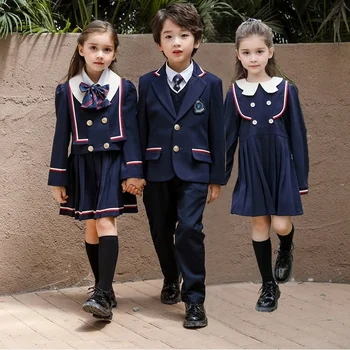 Форма для детского сада, весенняя и осенняя одежда, индивидуальная форма для начальной школы, комплект из трех предметов, Корейские детские костюмы,