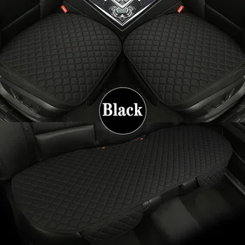 Хлопковый чехол для автокресла из черного льна Four Seasons, универсальная передняя Задняя спинка, Защитная накладка для подушки сиденья автокресла