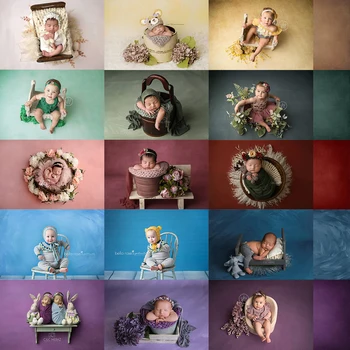 Цветной фон для новорожденных, реквизит для дня рождения взрослых, абстрактный портрет, виниловый пол, профессиональная фотостудия