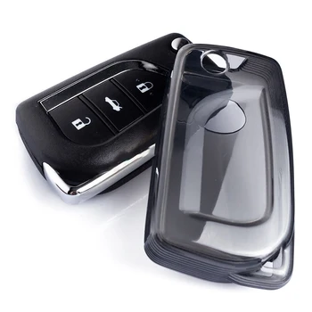 Чехол-брелок Чехол для ключей от автомобиля Хороший Легкий Прозрачный Черный для Toyota Для RAV4 для Camry Высококачественный Простой