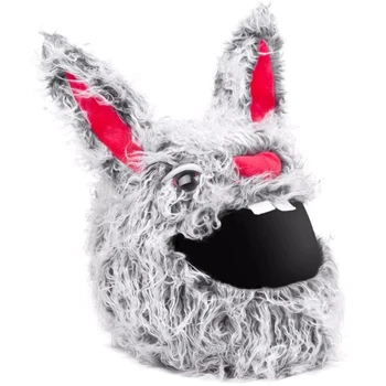 Чехол для шлема с плюшевым кроликом, защита шлема, чехол для головного убора, декор шлема на Хэллоуин, Полнолицевые чехлы для шлемов H7JD