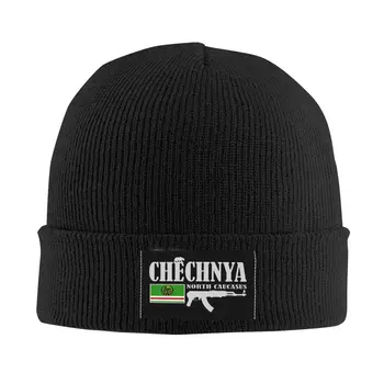 Шапка-капор чеченского бойца, вязаные шапки, мужские, женские, крутые, унисекс, для взрослых, чеченский флаг, теплые зимние тюбетейки, шапочки, кепки