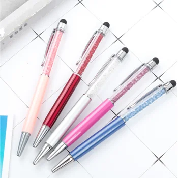 Шариковая ручка с металлическим бриллиантом, ручки с емкостным сенсорным экраном, персонализированные креативные стилусы, подарок для студентов, школы, офиса, офиса