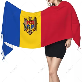 Шарф с флагом Молдовы, теплые шарфы из Пашмины, Шаль, Хиджаб, Весенне-Зимний многофункциональный Унисекс
