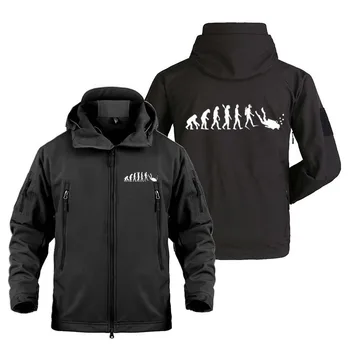Эволюция подводного плавания с капюшоном, уличные военные пальто, куртки, мужская Забавная Уличная Тактическая куртка, Теплое мужское пальто SoftShell, куртка