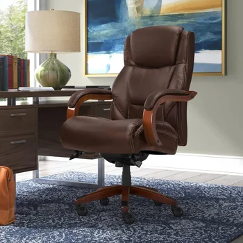 Эргономичная поясничная поддержка с высокой спинкой Эргономичное кресло для офисных кресел из натуральной кожи Delano Big & Tall Офисное кресло для руководителей
